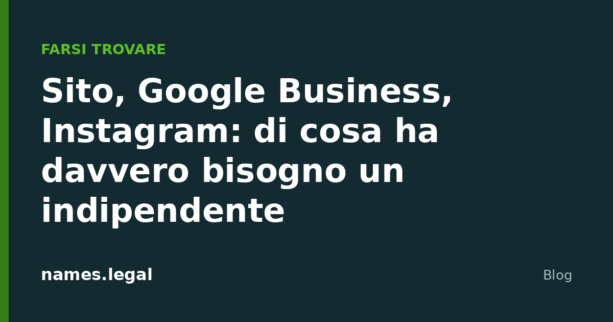 Site web, Google Business, Instagram : ce dont un indépendant a réellement besoin